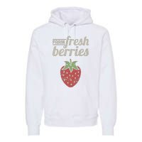 Cute Strawberry Farm Funny Strawberry Farming Premium Hoodie