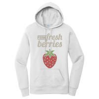 Cute Strawberry Farm Funny Strawberry Farming Women's Pullover Hoodie