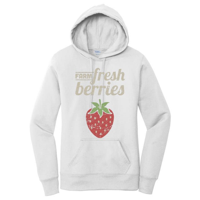 Cute Strawberry Farm Funny Strawberry Farming Women's Pullover Hoodie