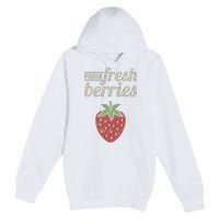 Cute Strawberry Farm Funny Strawberry Farming Premium Pullover Hoodie