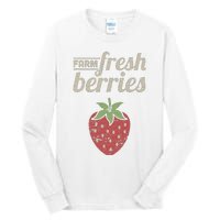 Cute Strawberry Farm Funny Strawberry Farming Tall Long Sleeve T-Shirt