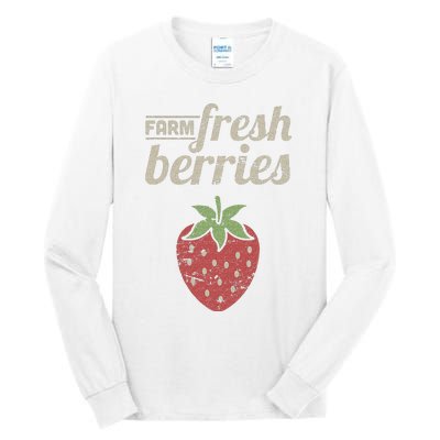 Cute Strawberry Farm Funny Strawberry Farming Tall Long Sleeve T-Shirt