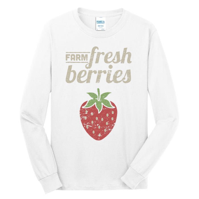 Cute Strawberry Farm Funny Strawberry Farming Tall Long Sleeve T-Shirt