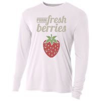 Cute Strawberry Farm Funny Strawberry Farming Cooling Performance Long Sleeve Crew