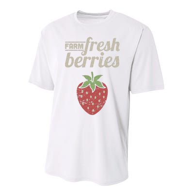 Cute Strawberry Farm Funny Strawberry Farming Performance Sprint T-Shirt