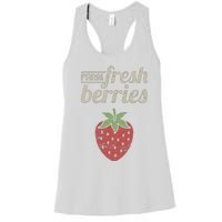 Cute Strawberry Farm Funny Strawberry Farming Women's Racerback Tank