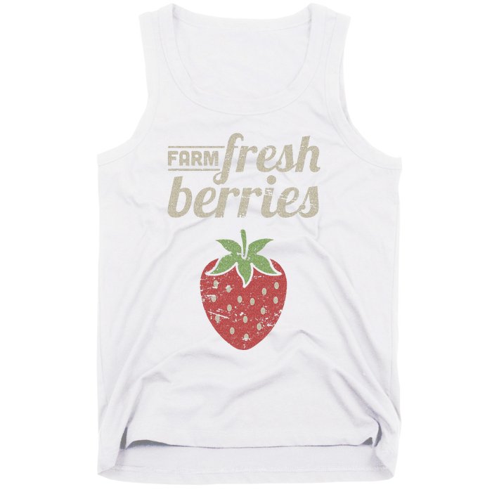 Cute Strawberry Farm Funny Strawberry Farming Tank Top