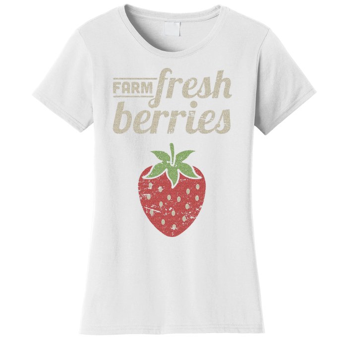 Cute Strawberry Farm Funny Strawberry Farming Women's T-Shirt