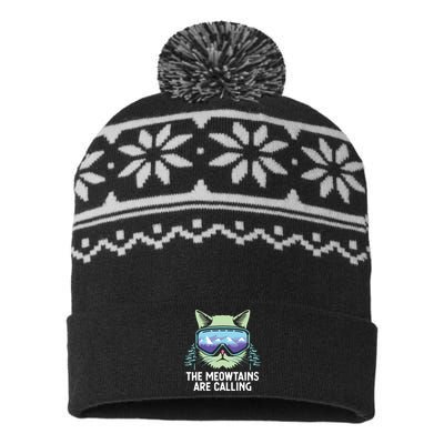 Cool Snowboard For Ski Lover Mountain Skier USA-Made Snowflake Beanie