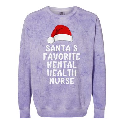 Christmas SantaS Favorite Mentor Funny Xmas Pajama Colorblast Crewneck Sweatshirt