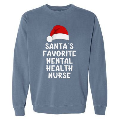 Christmas SantaS Favorite Mentor Funny Xmas Pajama Garment-Dyed Sweatshirt