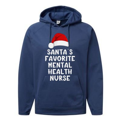 Christmas SantaS Favorite Mentor Funny Xmas Pajama Performance Fleece Hoodie