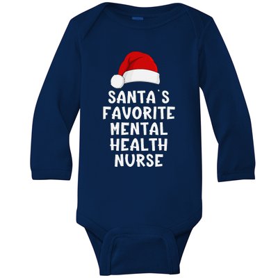 Christmas SantaS Favorite Mentor Funny Xmas Pajama Baby Long Sleeve Bodysuit