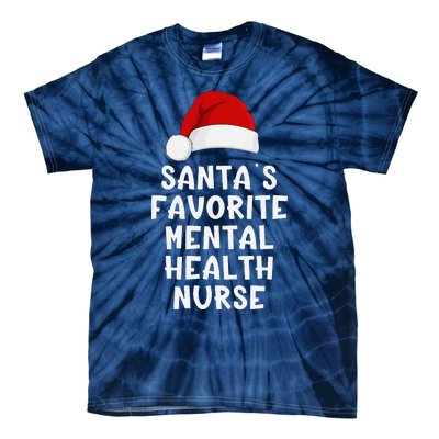 Christmas SantaS Favorite Mentor Funny Xmas Pajama Tie-Dye T-Shirt