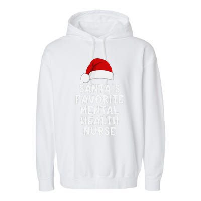 Christmas SantaS Favorite Mentor Funny Xmas Pajama Garment-Dyed Fleece Hoodie