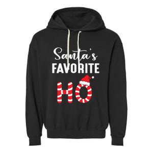 Christmas Santas Favorite Candy Ho Garment-Dyed Fleece Hoodie