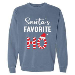 Christmas Santas Favorite Candy Ho Garment-Dyed Sweatshirt