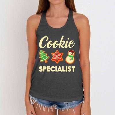 Cookie Specialist for Christmas Cookie Baker Eater Decorator  Women's Knotted Racerback Tank