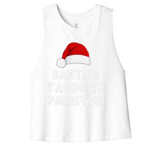 Christmas SantaS Favorite Pakistani Funny Pajama Pakistan Women's Racerback Cropped Tank