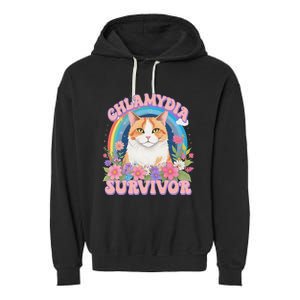 Chlamydia Survivor Funny Cat Meme Garment-Dyed Fleece Hoodie