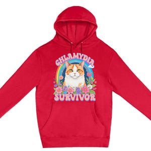 Chlamydia Survivor Funny Cat Meme Premium Pullover Hoodie