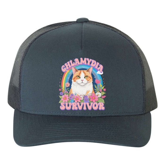 Chlamydia Survivor Funny Cat Meme Yupoong Adult 5-Panel Trucker Hat