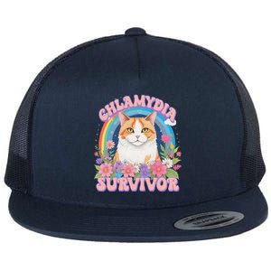 Chlamydia Survivor Funny Cat Meme Flat Bill Trucker Hat