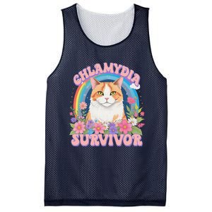 Chlamydia Survivor Funny Cat Meme Mesh Reversible Basketball Jersey Tank