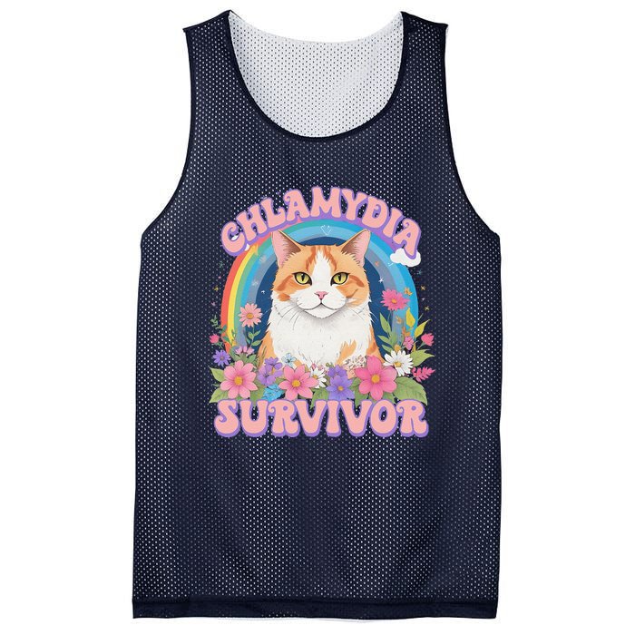 Chlamydia Survivor Funny Cat Meme Mesh Reversible Basketball Jersey Tank