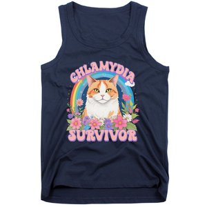 Chlamydia Survivor Funny Cat Meme Tank Top