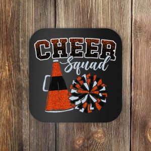 Cheer Squad Funny Cheerleader Cheerleading Orange Women Girl Coaster