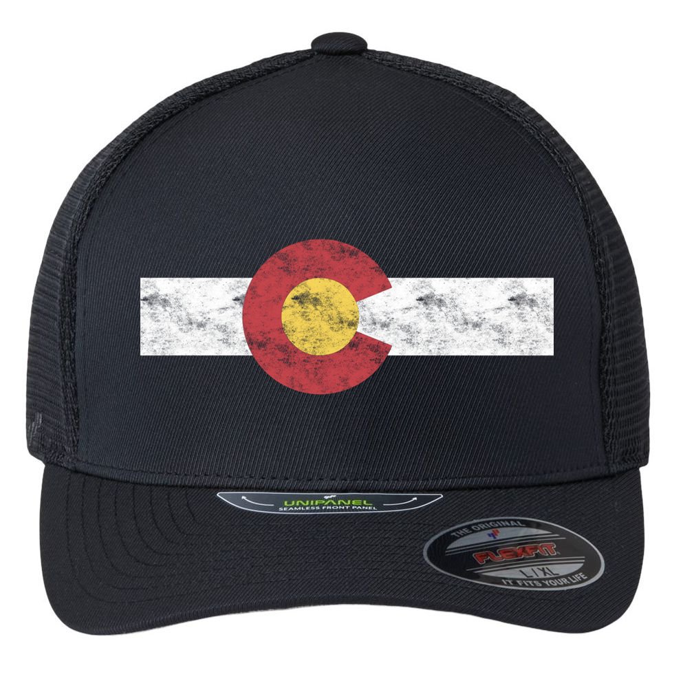 Colorado State Flag Gift Patriotic Colorado Day Gift Flexfit Unipanel Trucker Cap