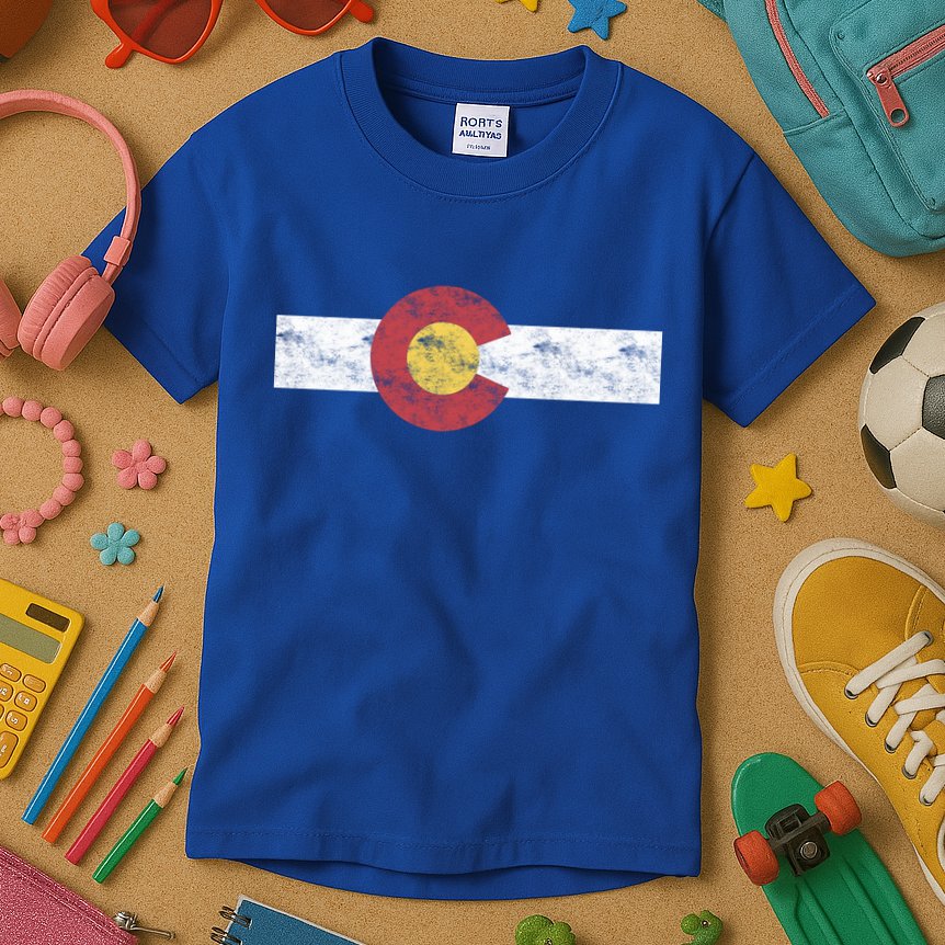 Colorado State Flag Gift Patriotic Colorado Day Gift Kids T-Shirt