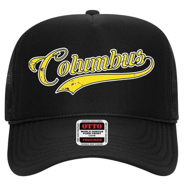 Columbus Soccer Fan Vintage High Crown Mesh Back Trucker Hat