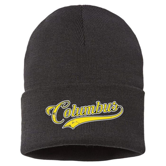 Columbus Soccer Fan Vintage Sustainable Knit Beanie