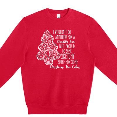 Christmas Shirts For Christmas Tree Cake Cute Graphic Tees Funny Tr Premium Crewneck Sweatshirt