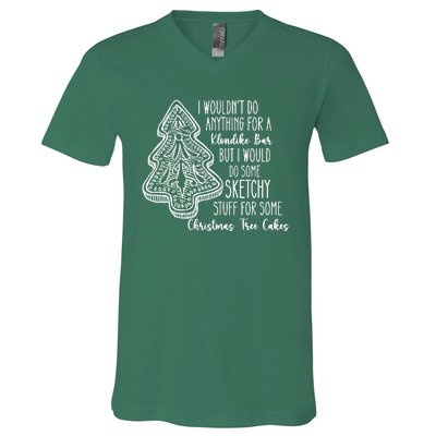 Christmas Shirts For Christmas Tree Cake Cute Graphic Tees Funny Tr V-Neck T-Shirt