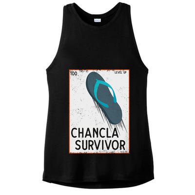 Chancla Survivor Funny Spanish Joke Ladies PosiCharge Tri-Blend Wicking Tank