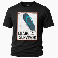 Chancla Survivor Funny Spanish Joke Cooling Performance Crew T-Shirt