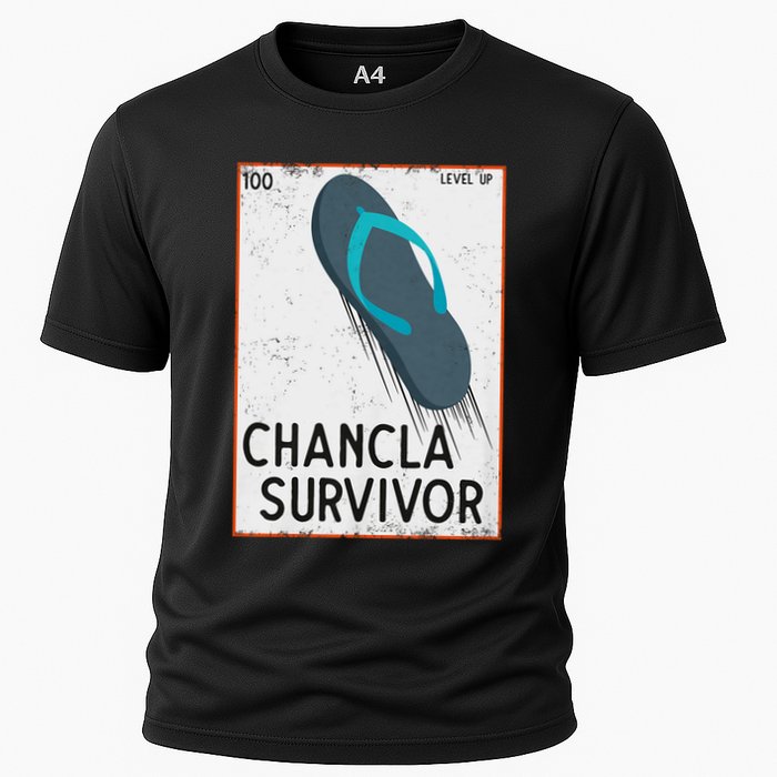 Chancla Survivor Funny Spanish Joke Cooling Performance Crew T-Shirt