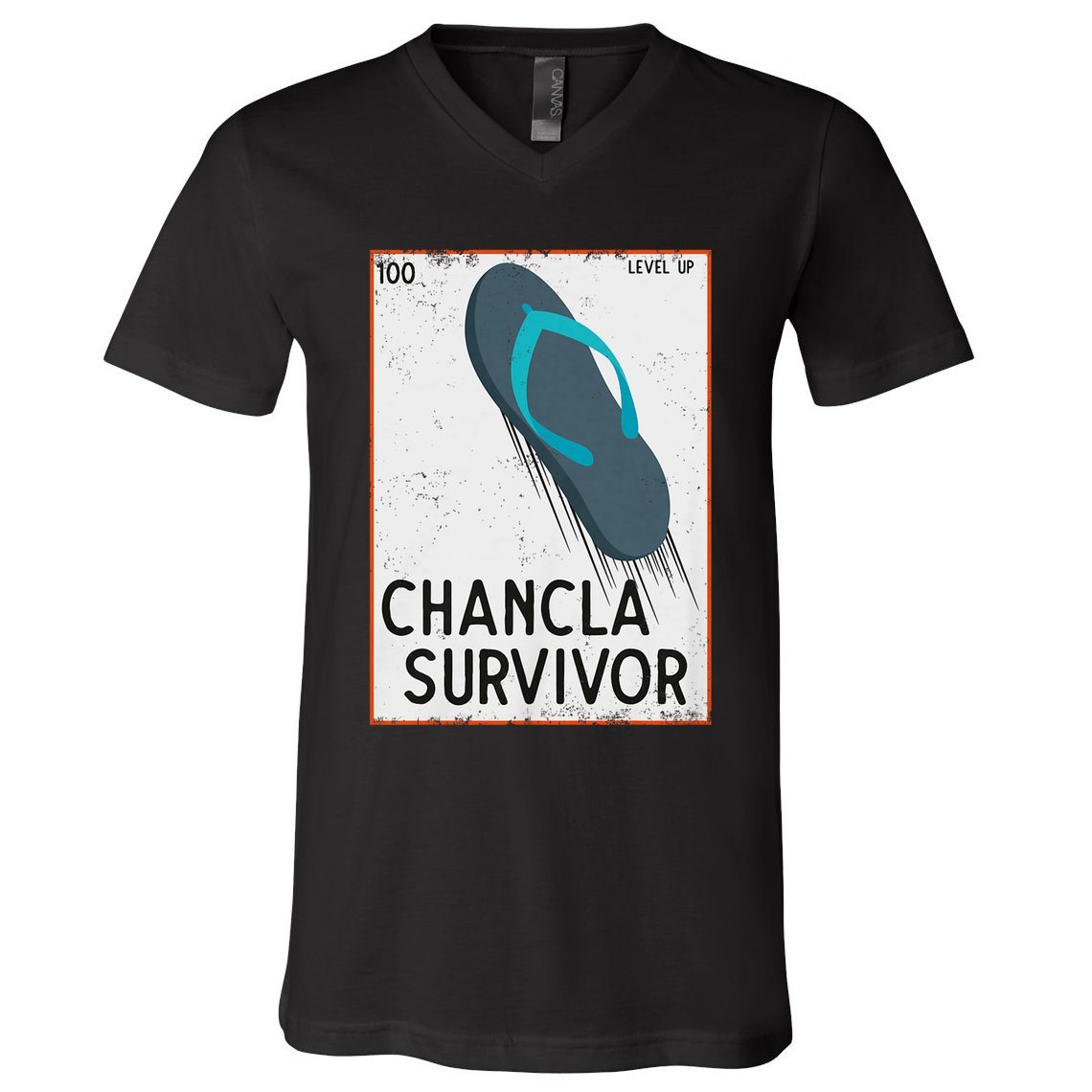 Chancla Survivor Funny Spanish Joke V-Neck T-Shirt