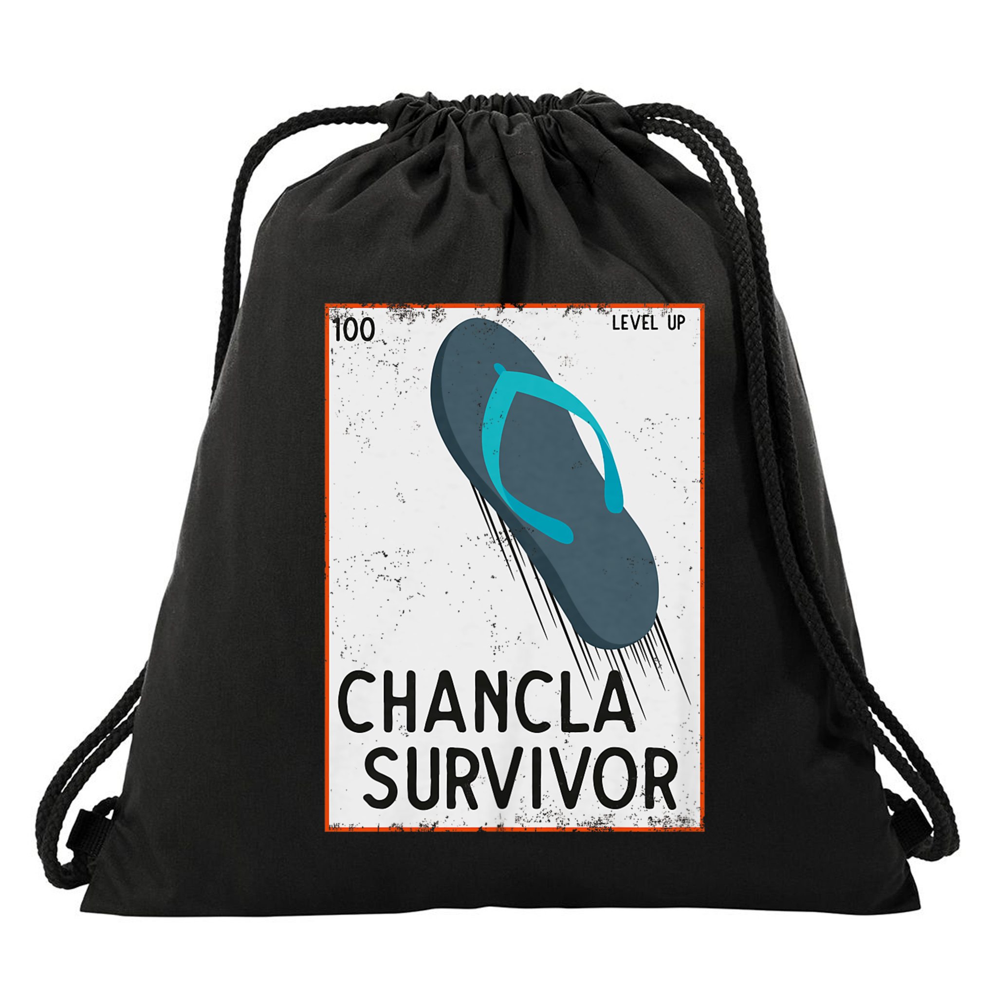 Chancla Survivor Funny Spanish Joke Drawstring Bag