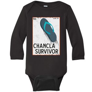 Chancla Survivor Funny Spanish Joke Baby Long Sleeve Bodysuit