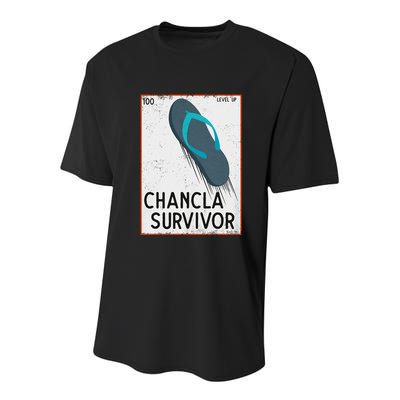Chancla Survivor Funny Spanish Joke Youth Performance Sprint T-Shirt