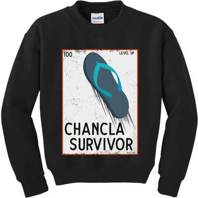 Chancla Survivor Funny Spanish Joke Kids Sweatshirt