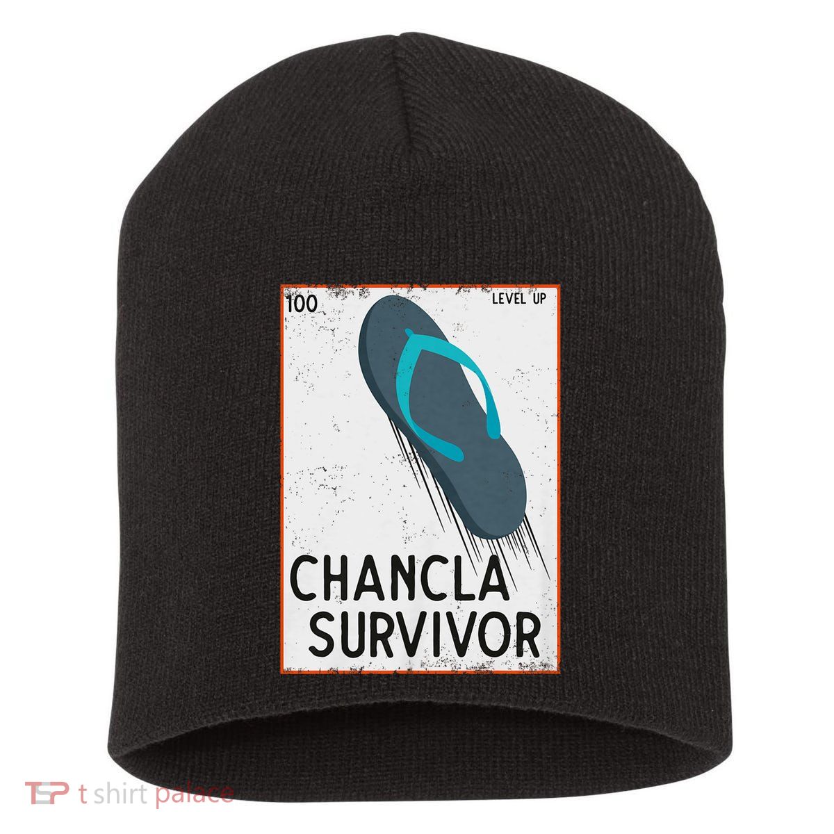 Chancla Survivor Funny Spanish Joke Short Acrylic Beanie