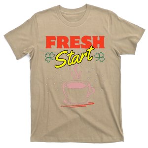 Coffee Squad Fresh Start 2025 New Year Resolution T-Shirt