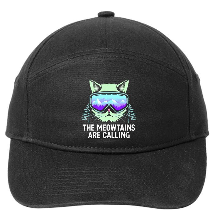 Cool Snowboard For Ski Lover Mountain Skier 7-Panel Snapback Hat