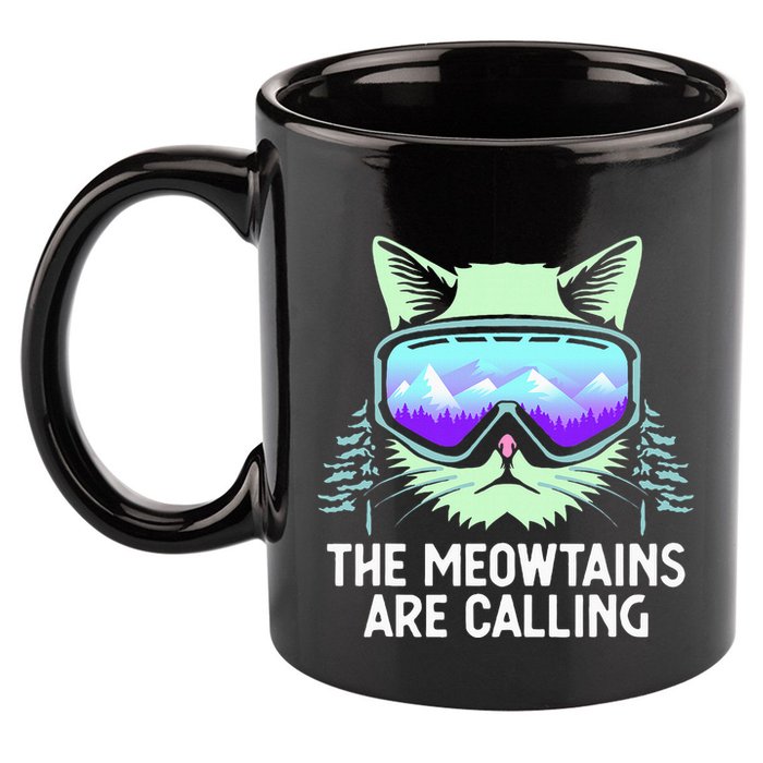 Cool Snowboard For Ski Lover Mountain Skier 11oz C Handle Ceramic Mug