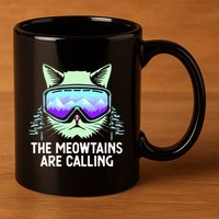 Cool Snowboard For Ski Lover Mountain Skier 11oz C Handle Ceramic Mug